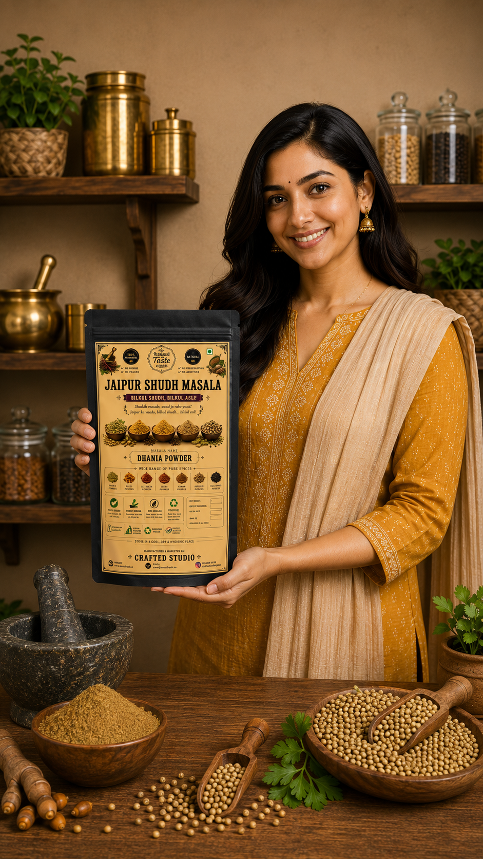Amrit Fresh Pure Coriander Powder | Natural Coriander| Stone Ground | No Additives