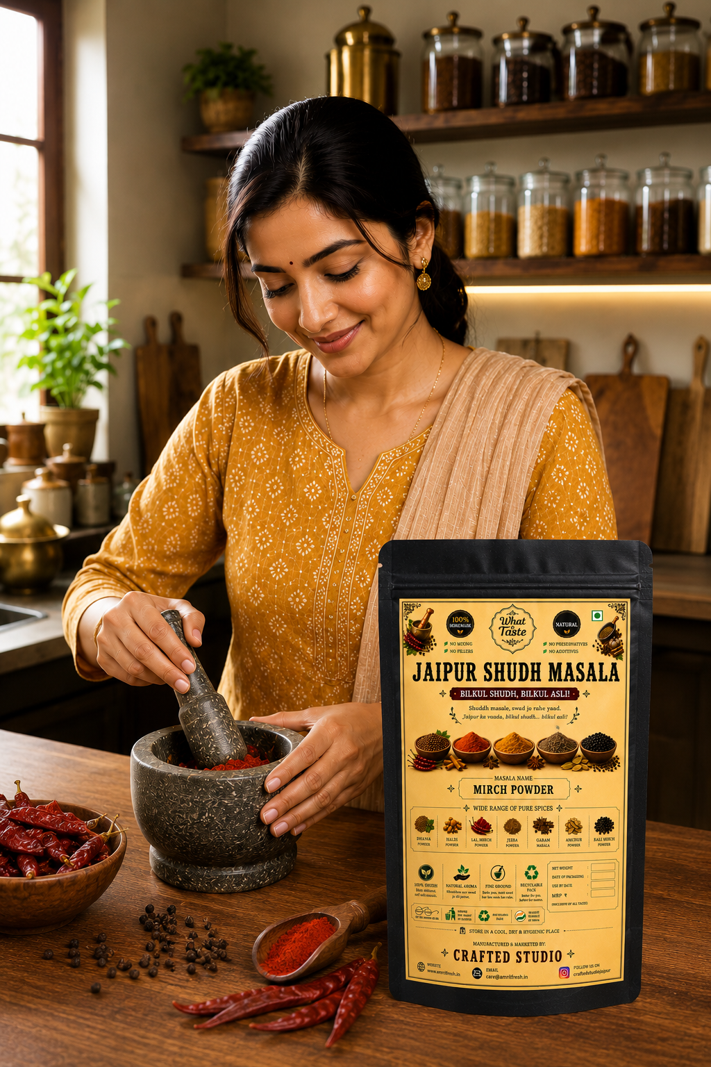 Amrit Fresh Pure Red Chilli Powder | Natural Red Chilli| Stone Ground | No Additives