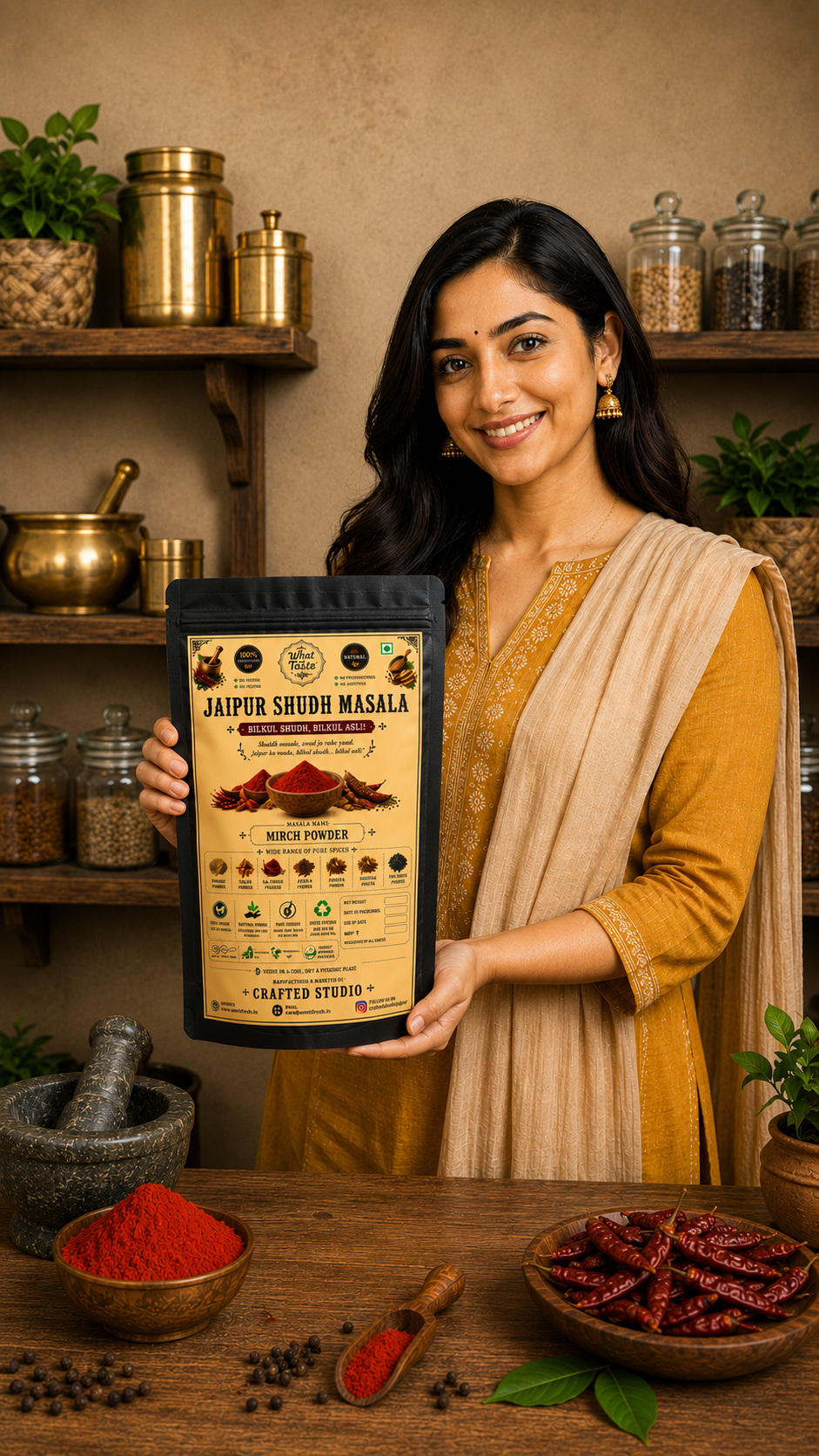 Amrit Fresh Pure Red Chilli Powder | Natural Red Chilli| Stone Ground | No Additives
