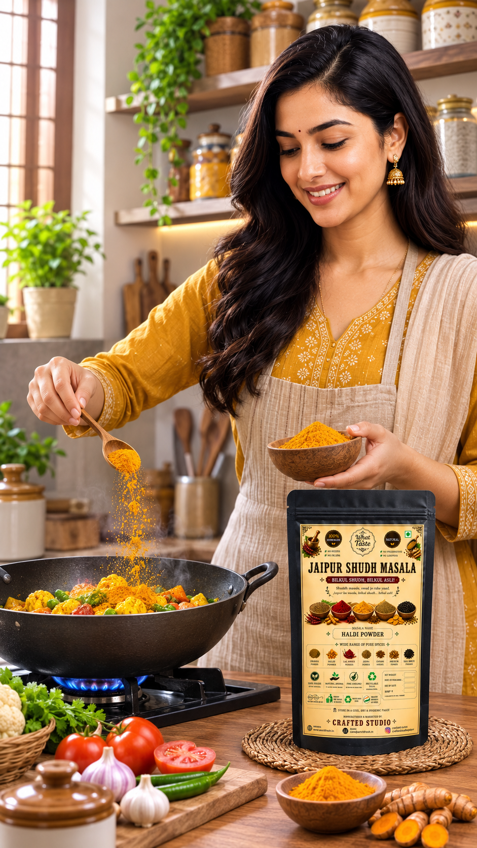Amrit Fresh Pure Haldi Powder | Natural Turmeric | Stone Ground | No Additives